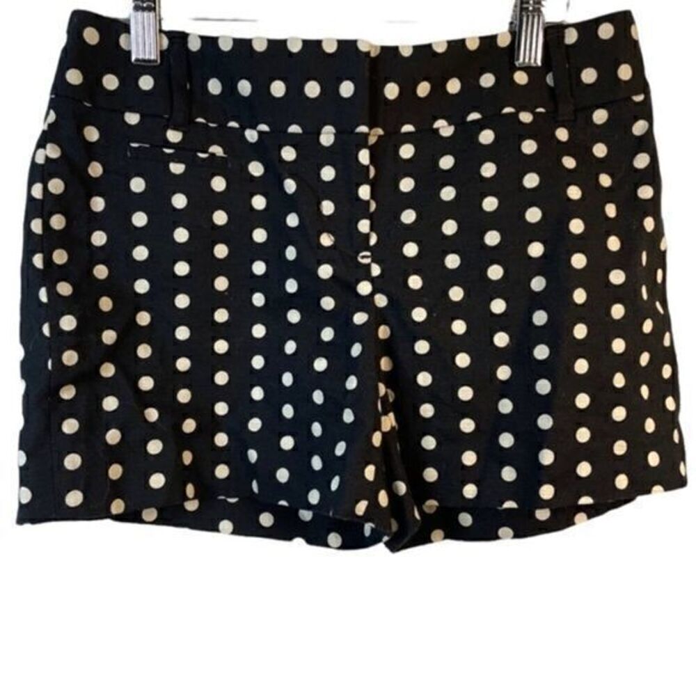 Ann Taylor LOFT Marisa Shorts Black White Polka Dot Size 00